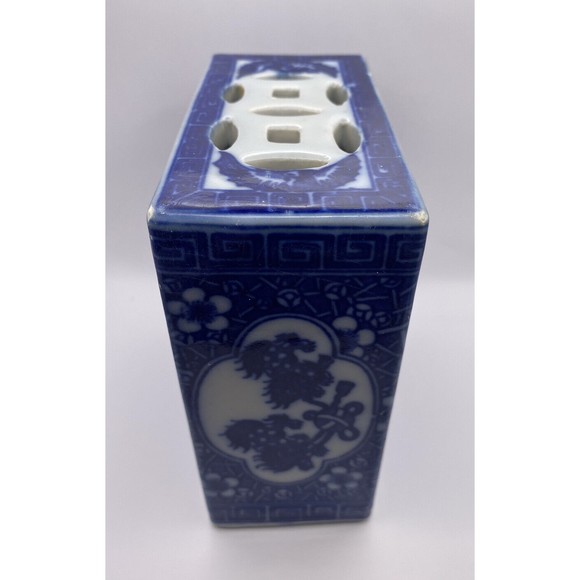 Chinese Blue and White Porcelain Opium Pillow Incense Burner Antique Used - Picture 6 of 16